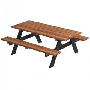 Trendyard ThermoWood Picknicktafel Zwart Onderstel