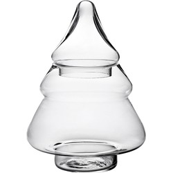 Clayre & Eef Voorraadpot Deksel Kerstboom Ø 13x29 cm Glas Voorraadbus