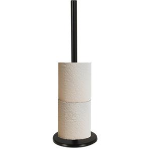 Merkloos Toiletrollen opbergen houder - RVS metaal - cm - zwart - voor 5 WC rollen -