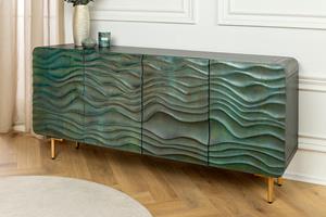 Invicta Interior Sideboard WAVE 160cm turquoise mango wood - 45635