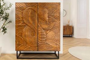 Invicta Interior Highboard SNAKE 120cm brown mango wood - 45634
