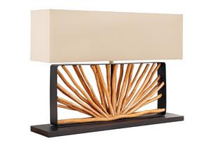 Invicta Interior Tafellamp EUPHORIA 80cm Lampenkap beige longan hout naturel - 44687