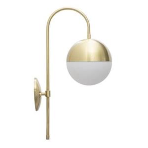 Mauro Ferretti Glamy Street Zwart metalen wandlamp met witte glazen bol