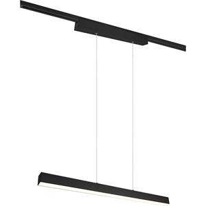 BES LED LED Railverlichting - Hanglamp - Trion Dual Parola Up and Down - 2 Fase - 29W - Warm Wit 3000K - Dimbaar - Rechthoek - Mat Zwart - Aluminium