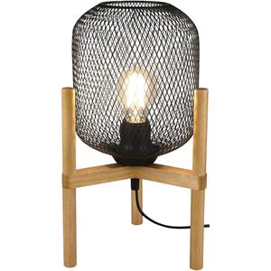 BES LED LED Tafellamp - Tafelverlichting - Trion Kalim - E27 Fitting - Rond - Mat Zwart - Aluminium