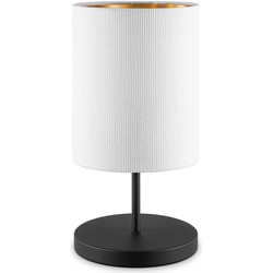 Scandinavische stijl Tafellamp - Corduroy Lampenkap - Cilinder - Wit - ø20 x 40 cm - E27 Fitting - Geschikt voor Woonkamers en slaapkamers - Met schakelaar