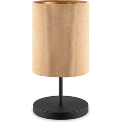 Scandinavische stijl Tafellamp - Corduroy Lampenkap - Cilinder - Karamel - ø20 x 40 cm - E27 Fitting - Geschikt voor Woonkamers en slaapkamers - Met schakelaar