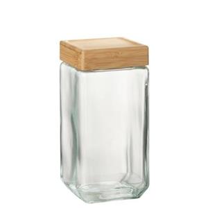 J-Line Pot In Glas Brad Glas|Bamboo Transparant|Naturel Extralarge