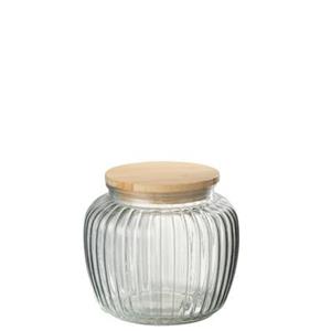 J-Line Pot In Glas Louis Glas|Bamboo Transparant|Naturel Small