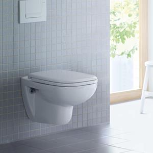 Duravit D-Code randloos toilet met softclose zitting wit glans