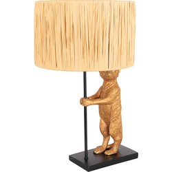 Steinhauer Tafellamp Animaux zwart met strokleurige kap 3712ZW