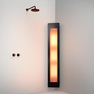 Sunshower Round One Large Black infraroodlamp 33x185x10cm hoekopbouw
