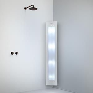 Sunshower Round Plus Large White infraroodlamp en UV 33x185x10cm hoekopbouw