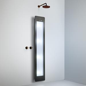 Sunshower Round Plus Large Black infraroodlamp en UV 33x185x10cm opbouw