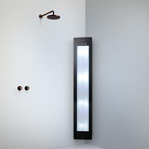 Sunshower Round Plus Large Black infraroodlamp en UV 33x185x10cm hoekopbouw