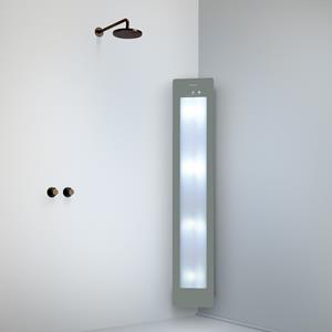 Sunshower Round Plus Large Organic Grey infraroodlamp en UV 33x185x10cm hoekopbouw