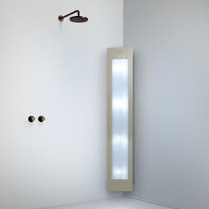 Sunshower Round Plus Large Sand White infraroodlamp en UV 33x185x10cm hoekopbouw