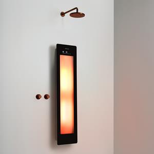 Sunshower Round One Medium Black infraroodlamp 33x140x10cm opbouw