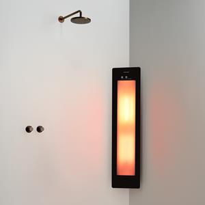 Sunshower Round One Medium Black infraroodlamp 33x140x10cm hoekopbouw