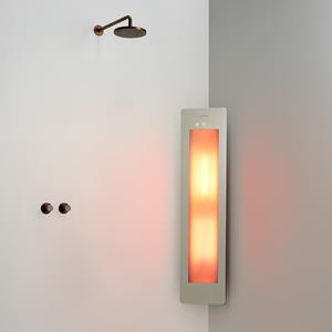 Sunshower Round One Medium Sand White infraroodlamp 33x140x10cm hoekopbouw