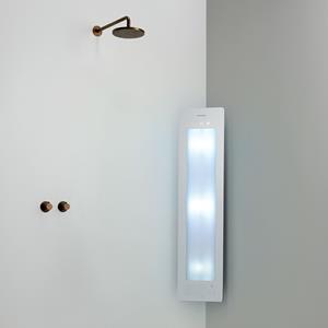 Sunshower Round Plus Medium White infraroodlamp en UV 33x140x10cm hoekopbouw