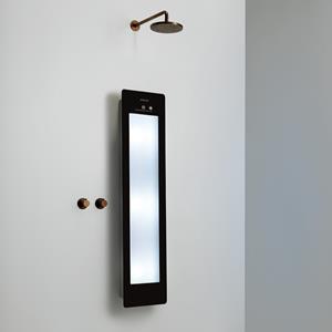 Sunshower Round Plus Medium Black infraroodlamp en UV 33x140x10cm opbouw