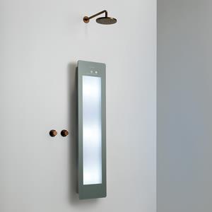 Sunshower Round Plus Medium Organic Grey infraroodlamp en UV 33x140x10cm opbouw