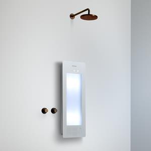Sunshower Round Plus Small White infraroodlamp en UV 33x95x10cm opbouw