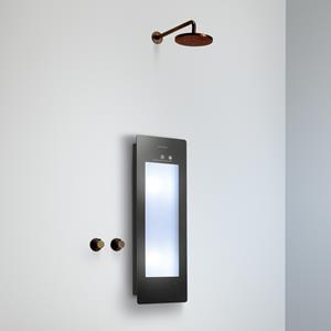 Sunshower Round Plus Small Black infraroodlamp en UV 33x95x10cm opbouw