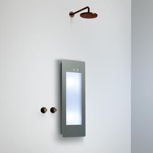 Sunshower Round Plus Small Organic Grey infraroodlamp en UV 33x95x10cm opbouw