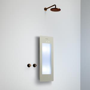 Sunshower Round Plus Small Sand White infraroodlamp en UV 33x95x10cm opbouw