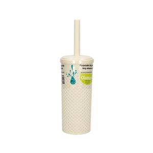 Merkloos Toiletborstel met houder - beige - kunststof - 35 cm - wc borstel -