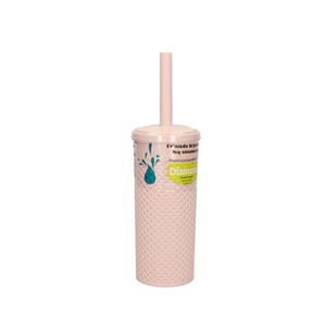 Merkloos Toiletborstel met houder - roze - kunststof - 35 cm - wc borstel -