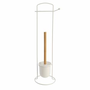 Tendance Toiletborstel met toiletrolhouder - wit - metaal -