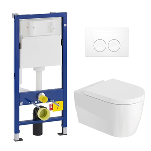 Geberit UP100 toiletset met Duravit Starck Me randloos toilet wit glans en softclose zitting