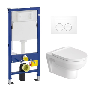 Geberit UP100 toiletset met Duravit No. 1 randloos toilet wit glans en softclose zitting