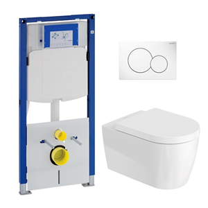 Geberit UP320 toiletset met Duravit Starck Me randloos toilet wit glans en softclose zitting