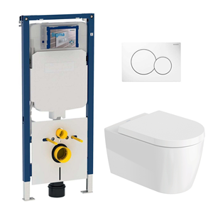 Geberit UP720 toiletset met Duravit Starck Me randloos toilet wit glans en softclose zitting