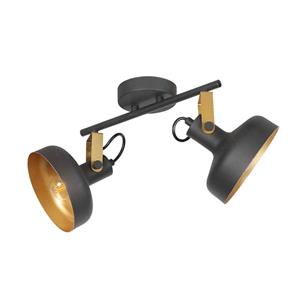Steinhauer Plafondlamp Prato zwart met goud 2-lichts 4119ZW