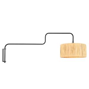 Steinhauer Wandlamp Bloeba zwart met strokleurige kap 4182ZW