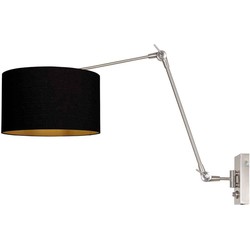 Steinhauer Wandlamp Prestige Chic metaal met zwarte kap 3985ST