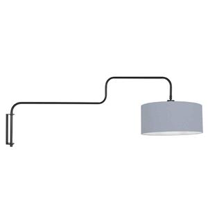 Steinhauer Wandlamp Bloeba zwart met lichtblauwe kap 4177ZW