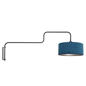 Steinhauer Wandlamp Bloeba zwart met blauwe kap 4180ZW