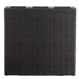 Leen Bakker Plantenbak Miami - Wicker - Zwart - 79x76x22 cm