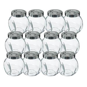 5five Kruidenpotten set - 12x stuks van 200 ml - glas - met rvs deksel - luchtdicht -