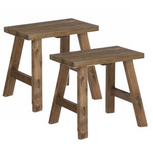 Mica Decorations Krukje - 2x - plantentafel - gerecycled hout - bruin - x 28 x cm -