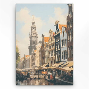 Urban Cotton Wandkleed Amsterdam in zwart frame
