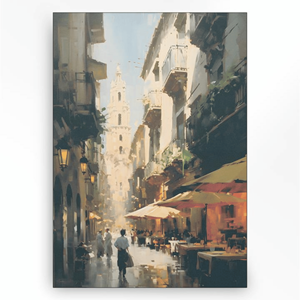 Urban Cotton Wandkleed Barcelona in zwart frame