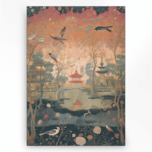 Urban Cotton Wandkleed Oriental Night in zwart frame