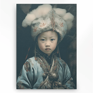 Urban Cotton Wandkleed Traditional Child 2 in zwart frame